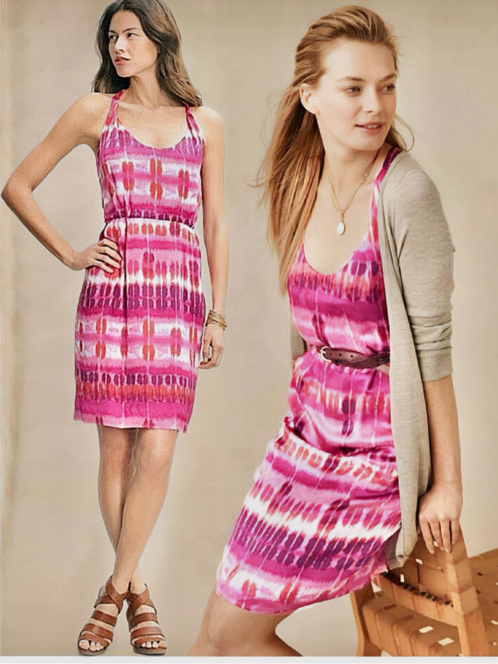 Banana Republic Silk Tie-Dye Ikat Dress
